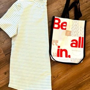 Lululemon love crewT-shirt green stripe white.